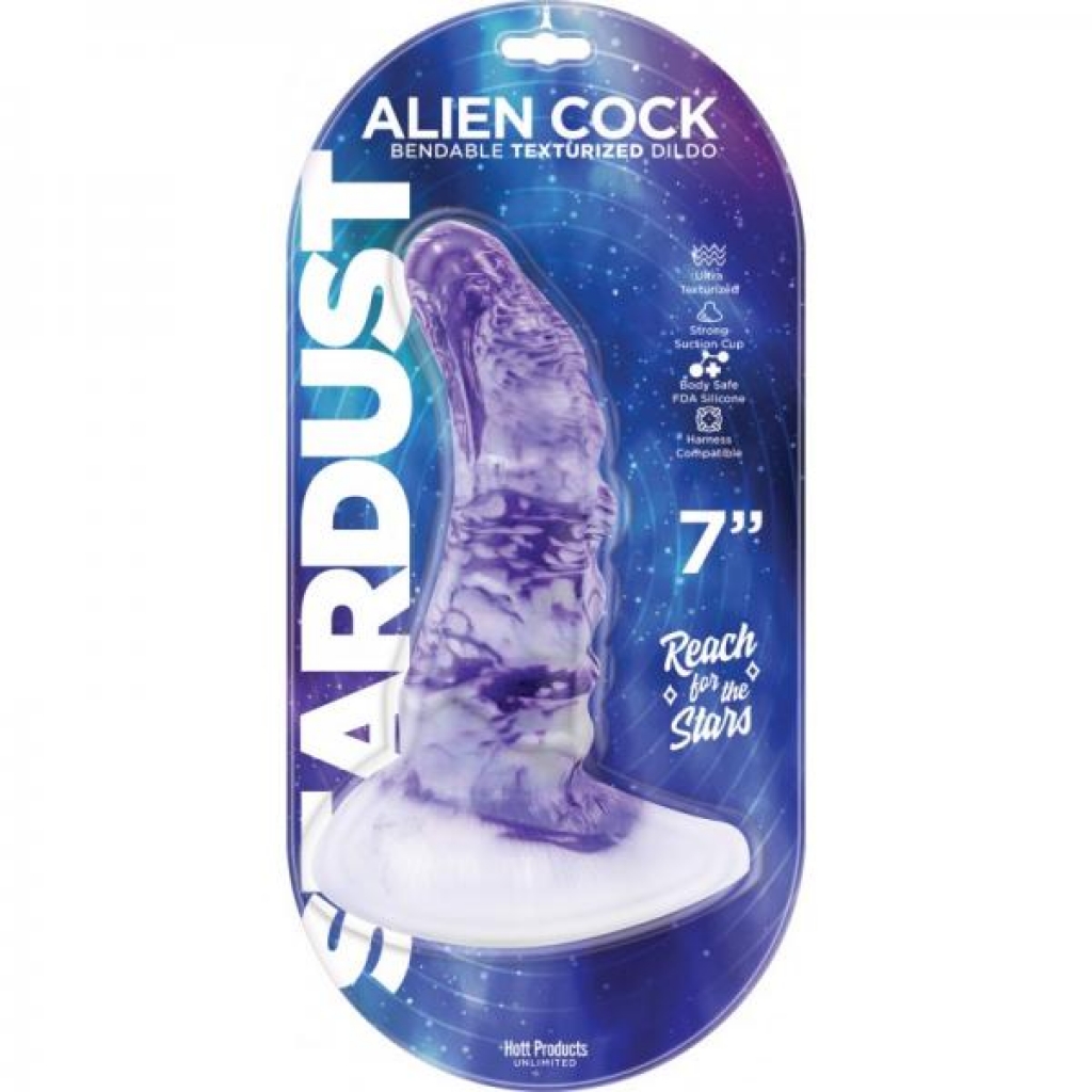 Stardust Alien Cock Silicone Textured Dildo 7in - Hott Products