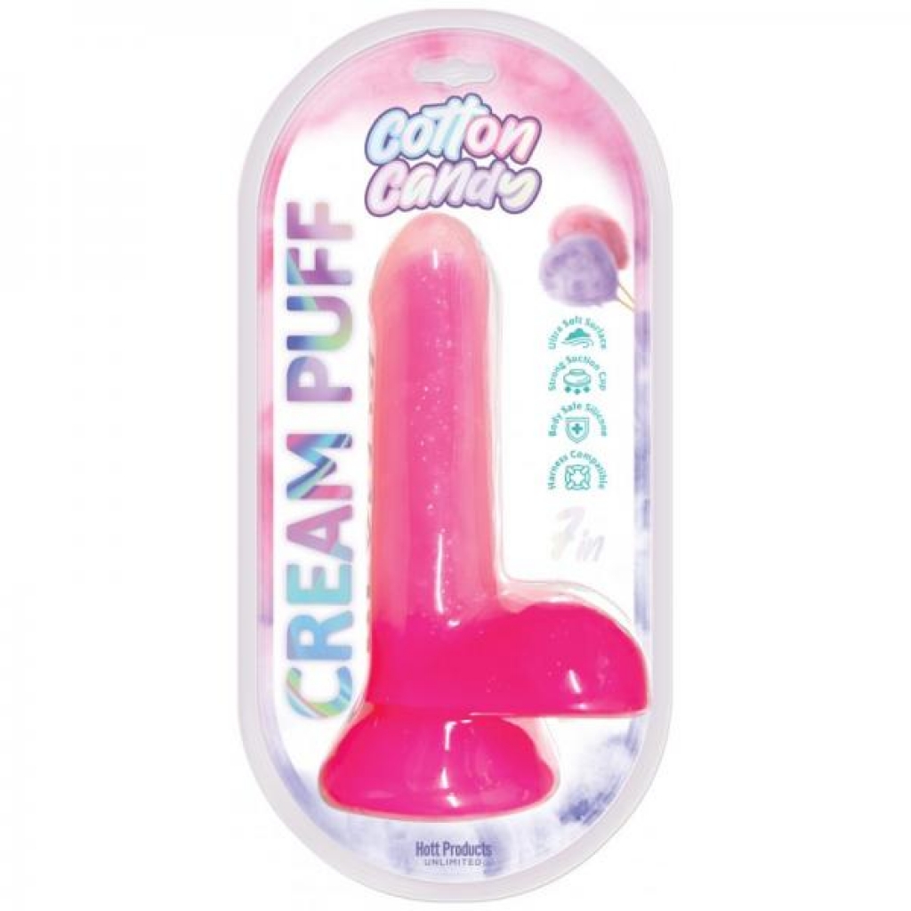 Cotton Candy Cream Puff Silicone Dildo 6in Pink - Hott Products