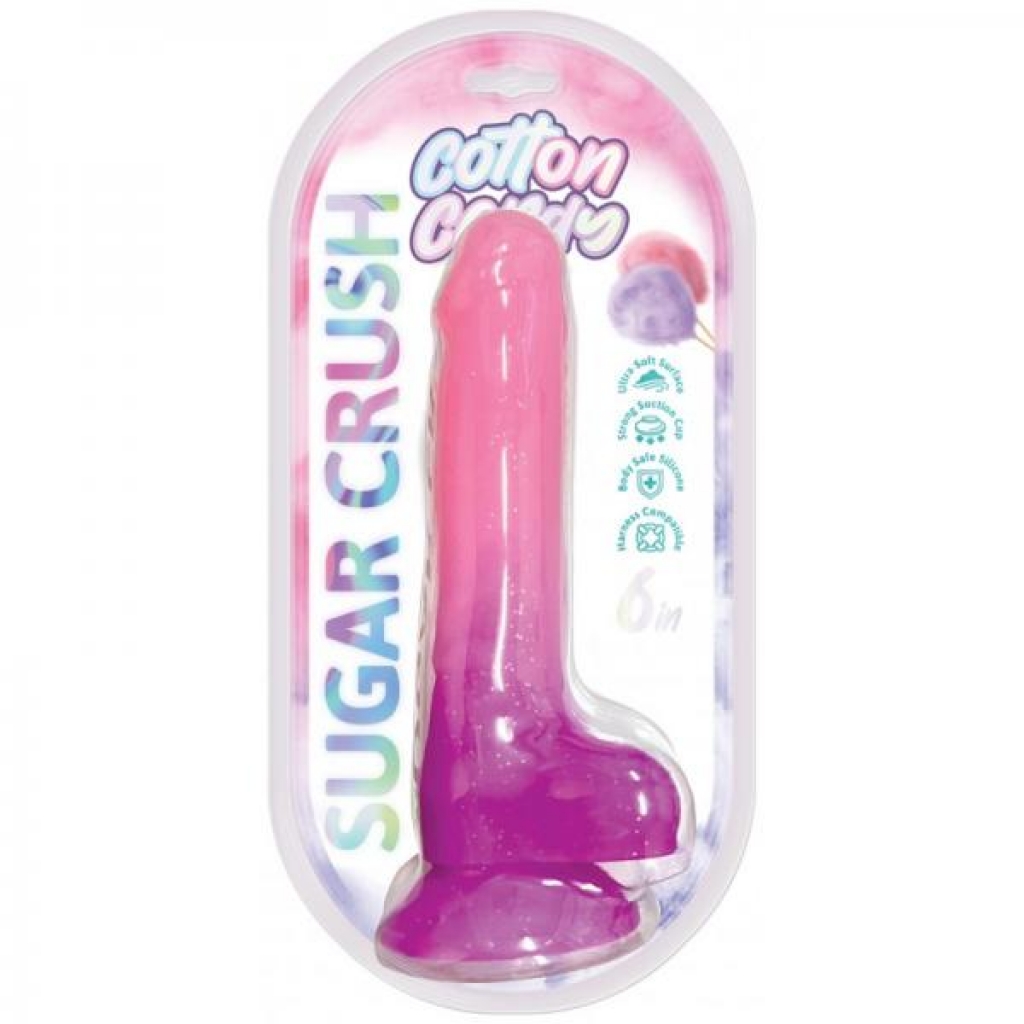 Cotton Candy Sugar Crush Silicone Dildo 6in Pink/purple - Hott Products