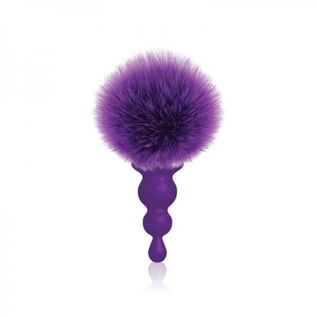 The 9s Cottontails Bunny Tail Butt Plug Beaded Purple - Icon Brands