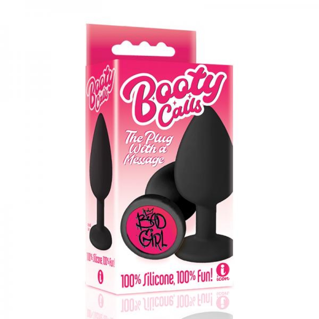 The 9's Booty Call Silicone Butt Plug Black Bad Girl - Icon Brands
