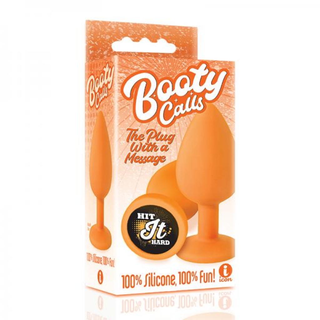 The 9's Booty Call Silicone Butt Plug Orange Hit It Hard - Icon Brands