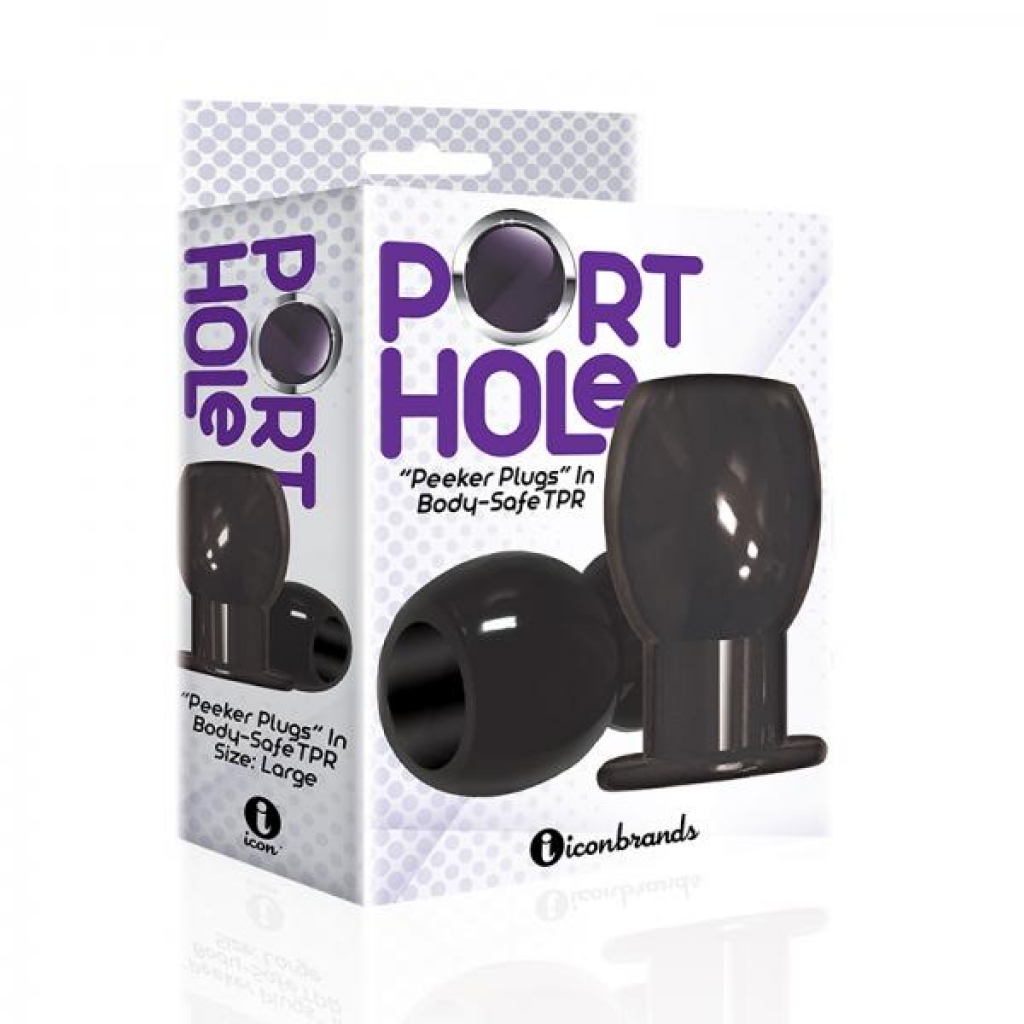 The 9s Port Hole Hollow Butt Plug Black - Icon Brands