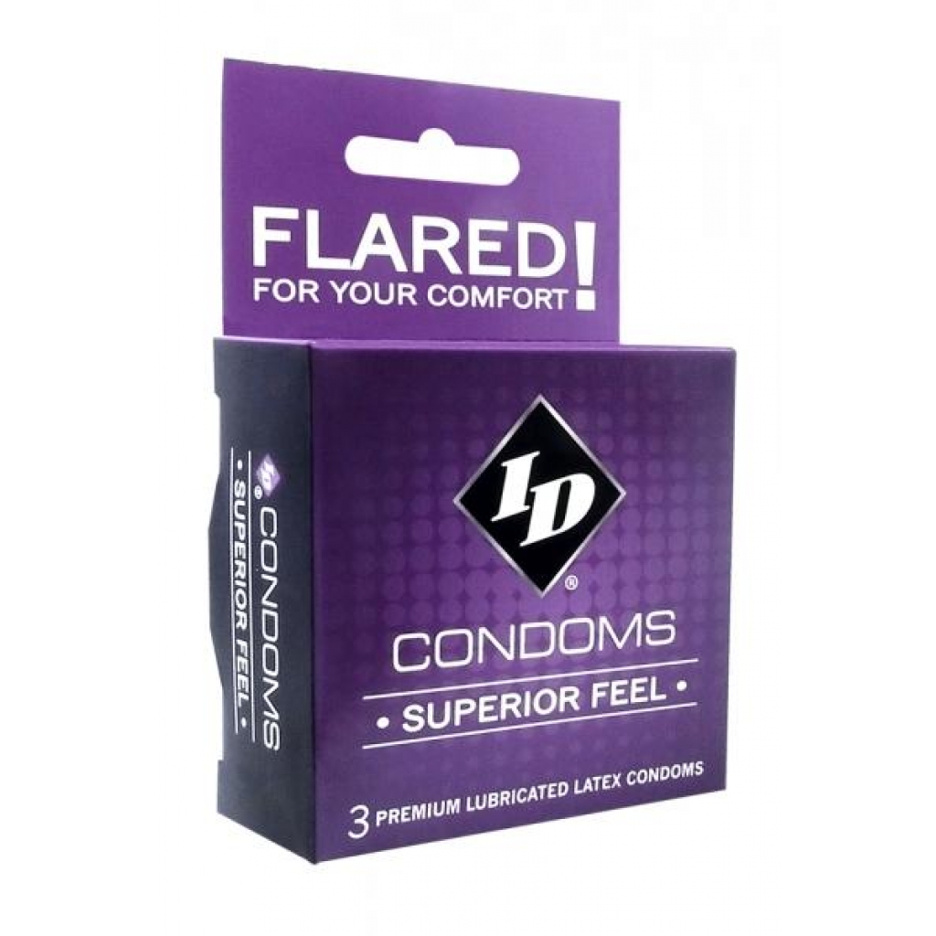ID Superior Feel Condom 3 Pack Latex Condoms - Id Lubricants