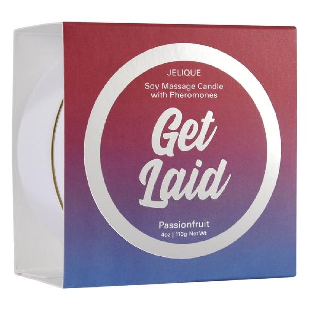 Massage Candle W/ Pheromones Get Laid Passionfruit 4oz - Classic Brands