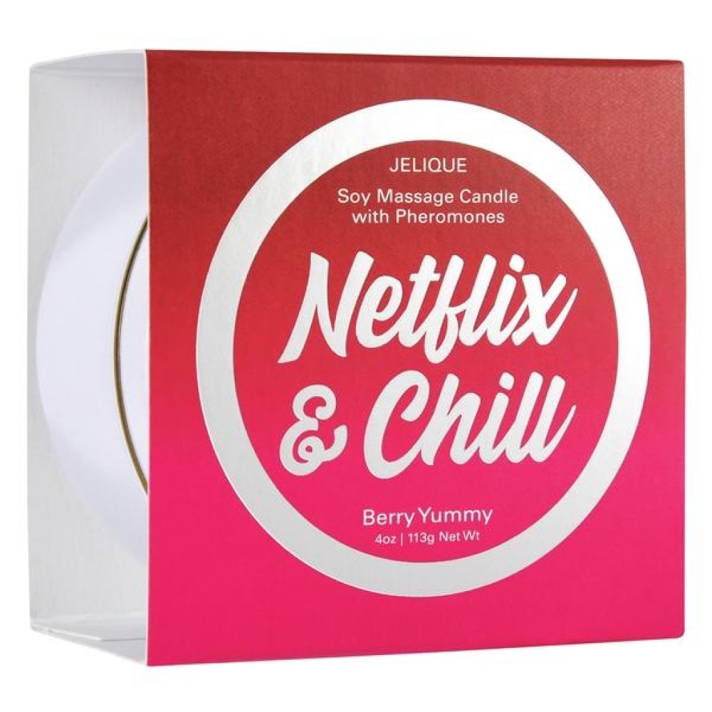 Massage Candle W/ Pheromones Netflix & Chill Berry Yummy 4oz - Classic Brands