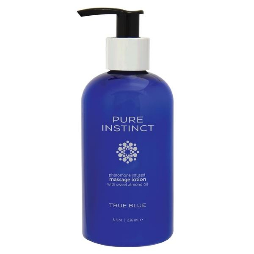 Pure Instinct Pheromone Massage Lotion True Blue 8oz - Classic Erotica