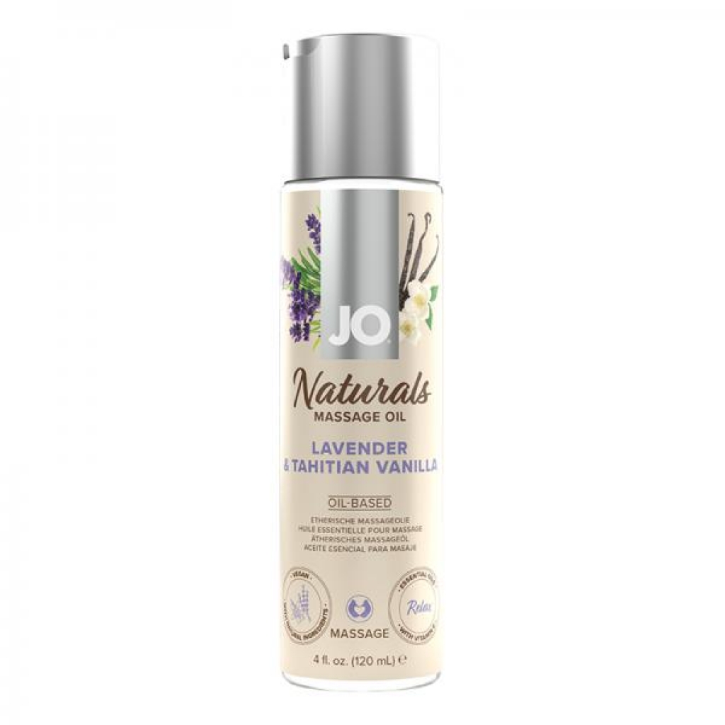 Jo Naturals Massage Oil Lavender & Vanilla 4 Oz - System Jo