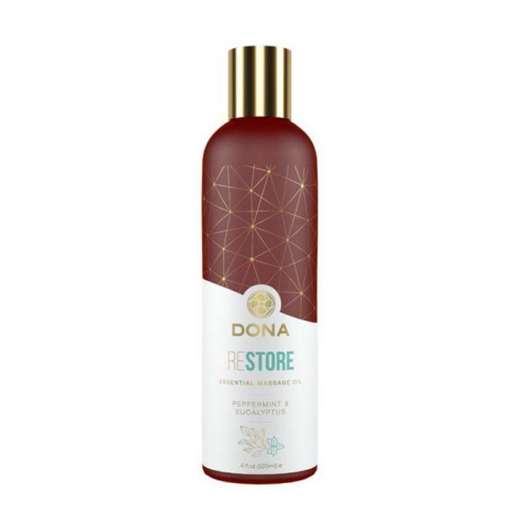 Dona Essential Massage Oil Restore Peppermint & Eucalyptus 4oz - System Jo