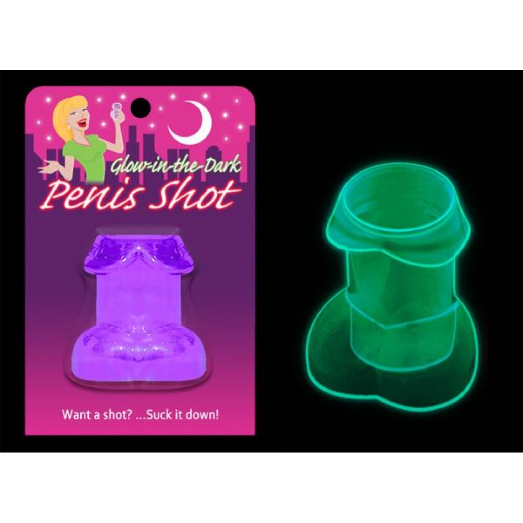 Glow In The Dark Penis Shot Glass Purple - Kheper Games