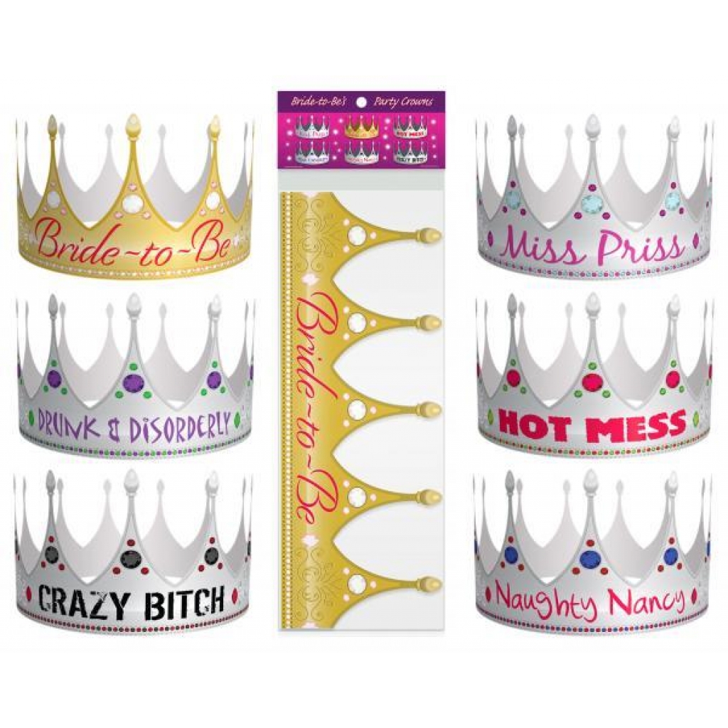 Bride To Be Party Crowns 6 Pack - Kheper Games