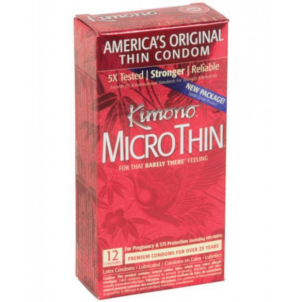 Kimono Microthin Ultra Thin Latex Condoms 12 Pack