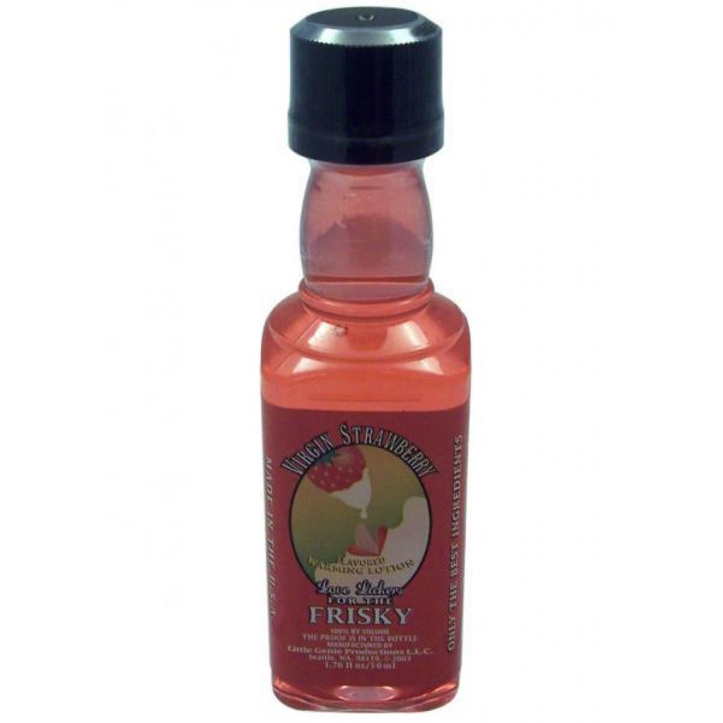 Love Lickers Flavored Warming Oil - Virgin Strawberry 1.76 Ounce - Little Genie 