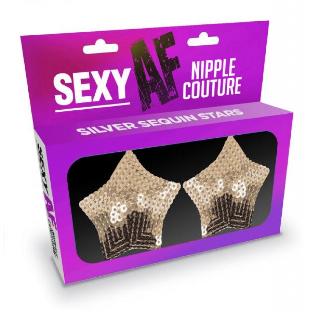 Sexy Af Silver Stars Nipple Covers - Little Genie