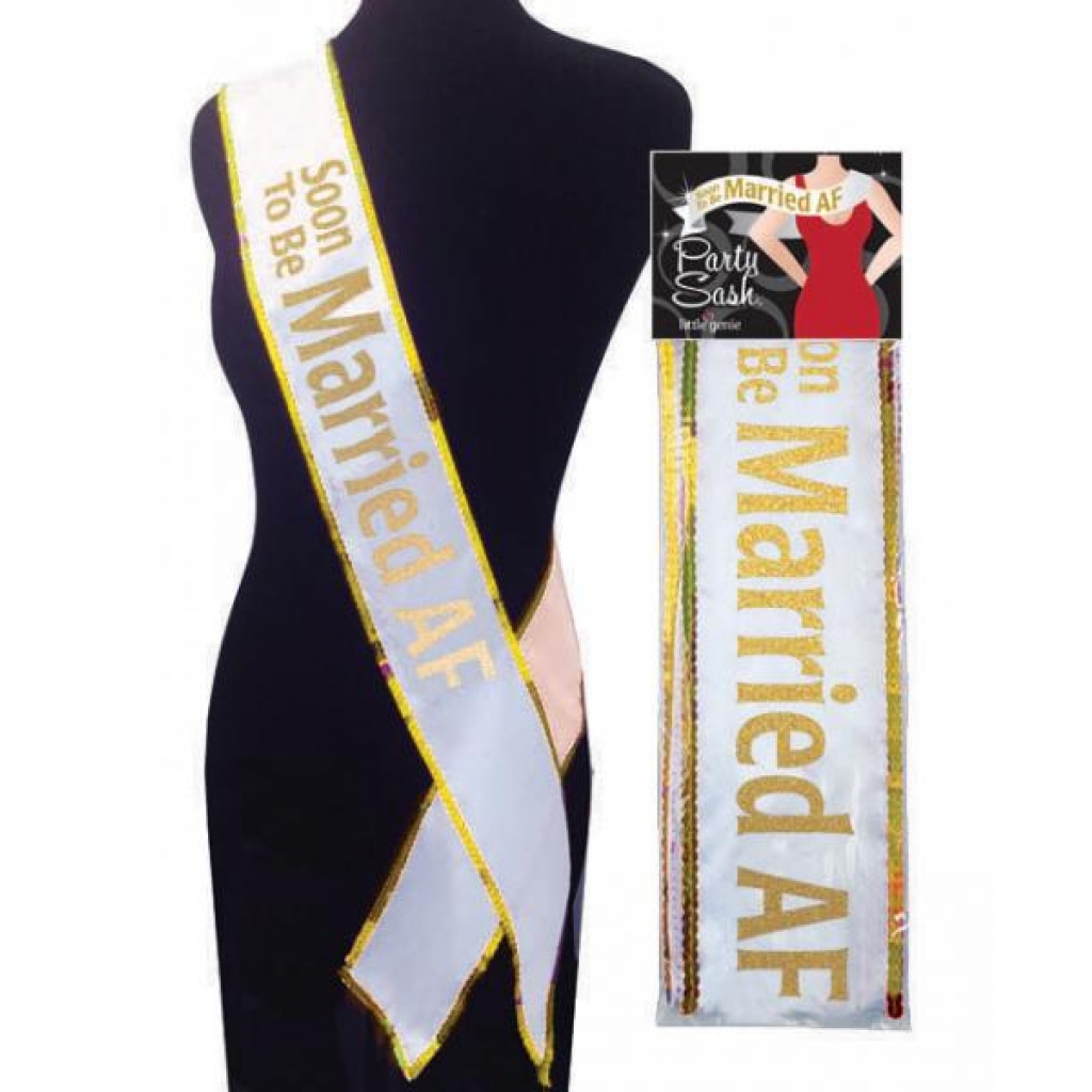 Soon To Be Married AF Bachelorette Party Sash - Little Genie