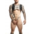 Male Basics Dngeon Croptop Cockring Harness Golden O/s - Male Basics
