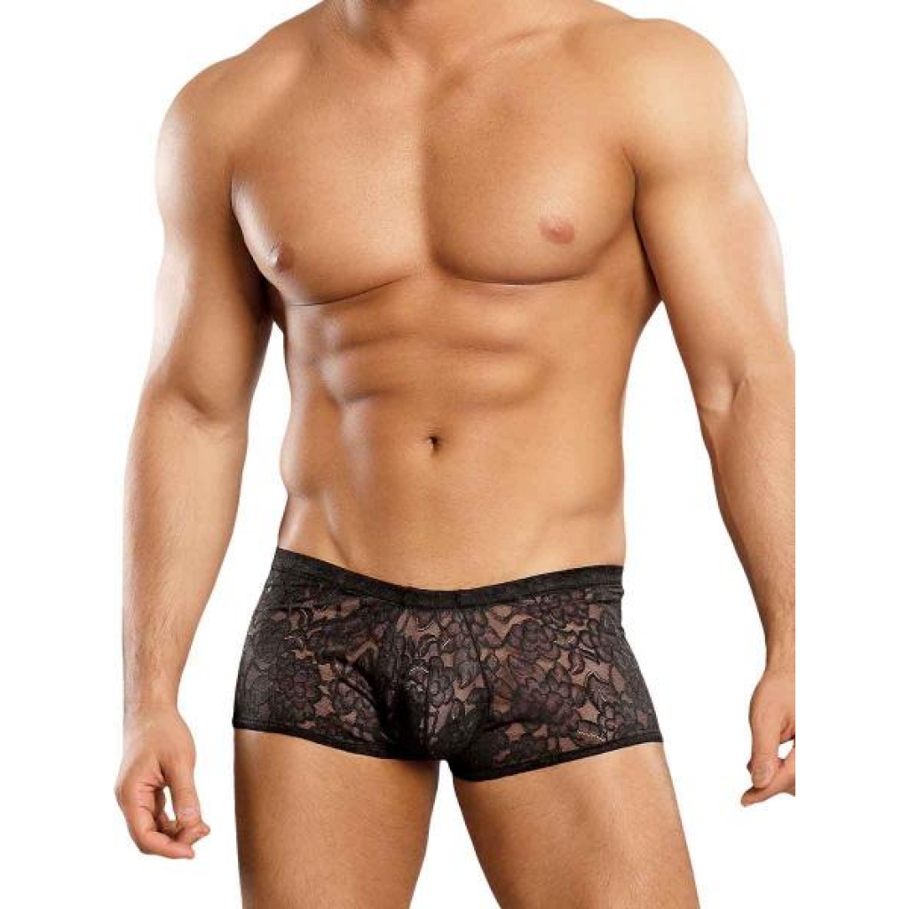 Male Power Mini Shorts Stretch Lace Black Medium - Male Power Underwear