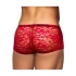 Mini Shorts Stretch Lace Large Red - Male Power 