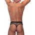 Cock Pit Cock Ring Thong Black S/m - Male Power Lingerie