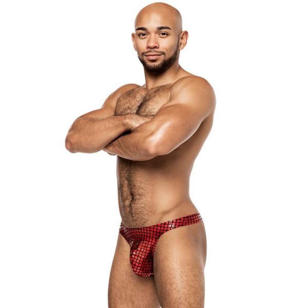 Disco Desire Bong Thong Red S/m - Male Power Lingerie