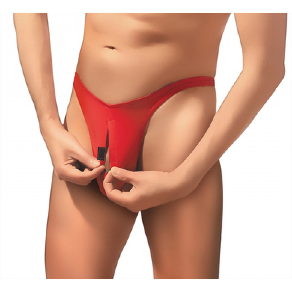 Pull Tab Thong Red - Male Power