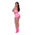 Club Candy Bra Skirt & Thong Pink 2xl - Magic Silk Lingerie
