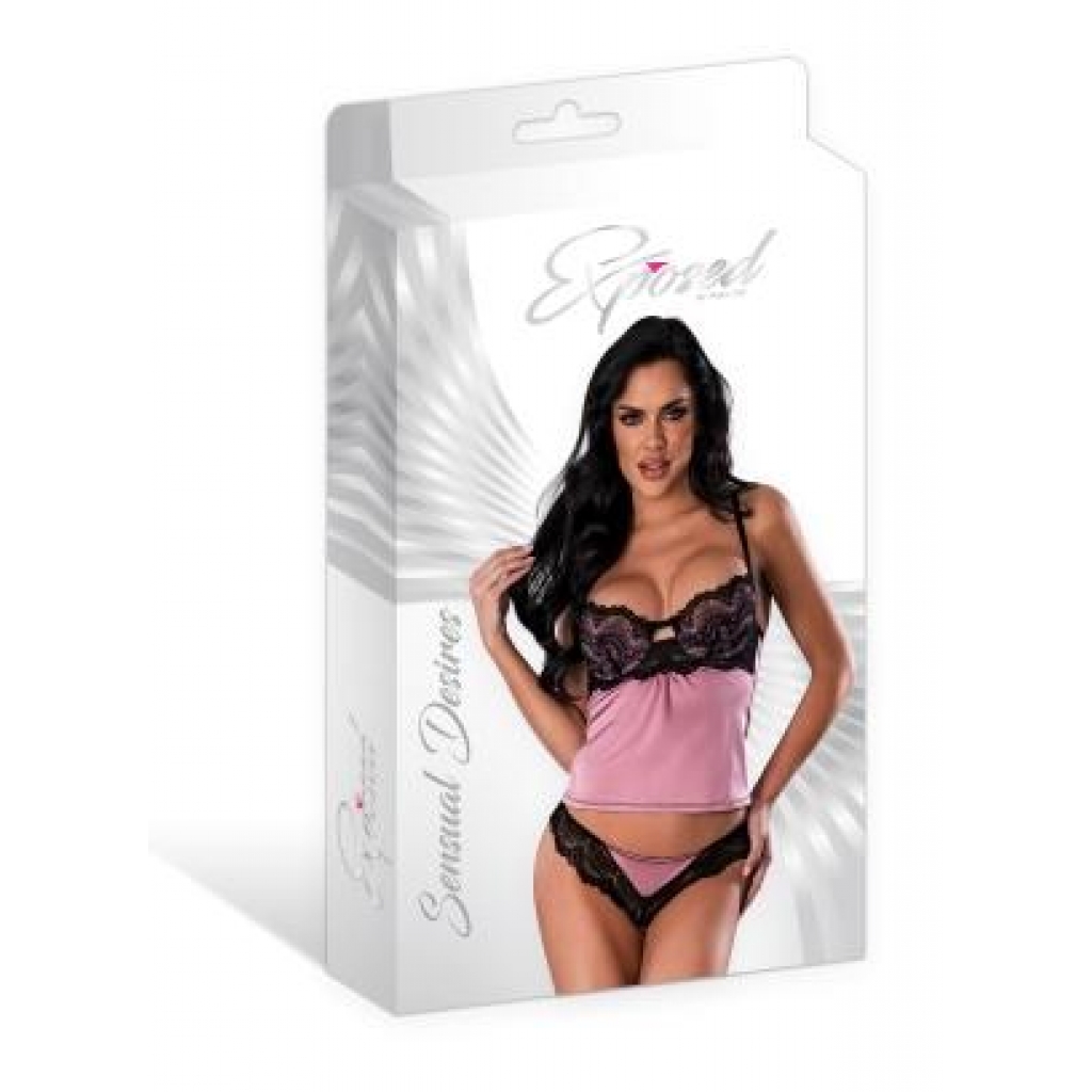 Sensual Desires Cami & Cheeky Panty Mauve S/m - Magic Silk Lingerie