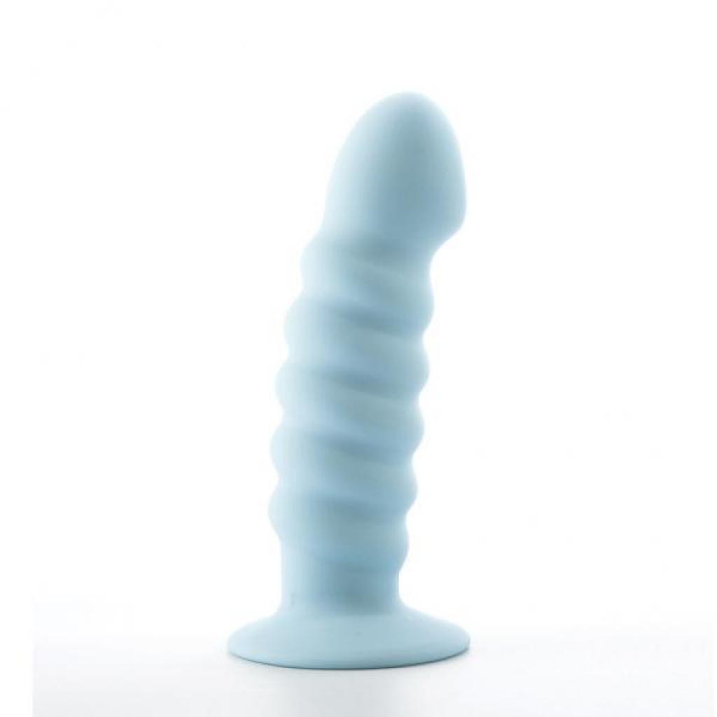 Paris 6 inches Blue Silicone Ribbed Dong - Maia Toys
