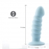 Paris 6 inches Blue Silicone Ribbed Dong - Maia Toys