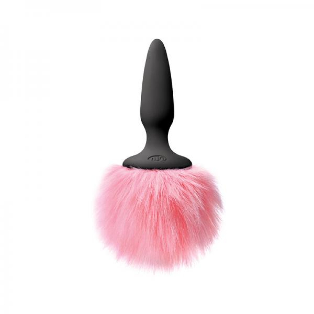 Bunny Tails Mini Black Pink Fur - Ns Novelties