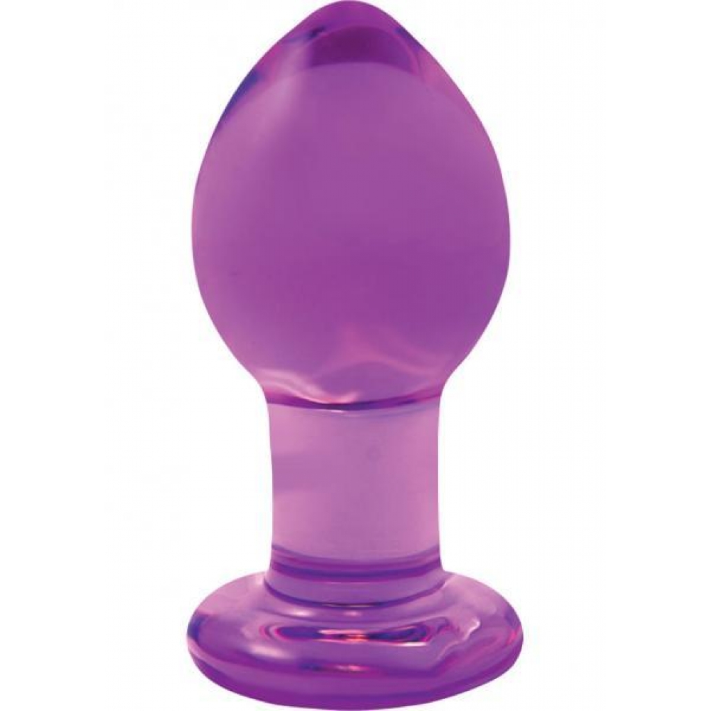 Crystal Premium Glass Plug Medium Purple - Ns Novelties