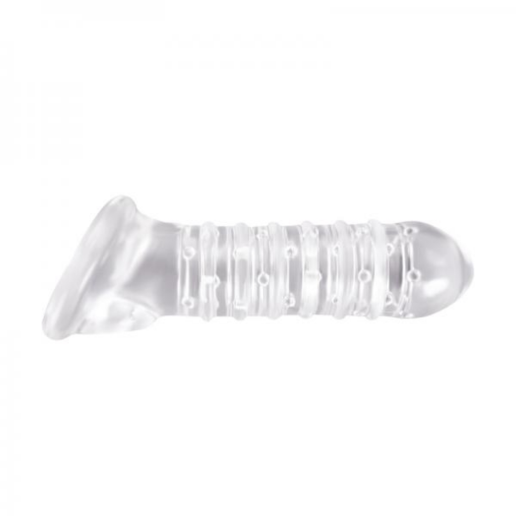 Renegade Ribbed Extension Sleeve Clear - Ns Novelties
