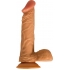 All American Whopper 8 inches Vibrating Dong, Balls Beige - Nasstoys