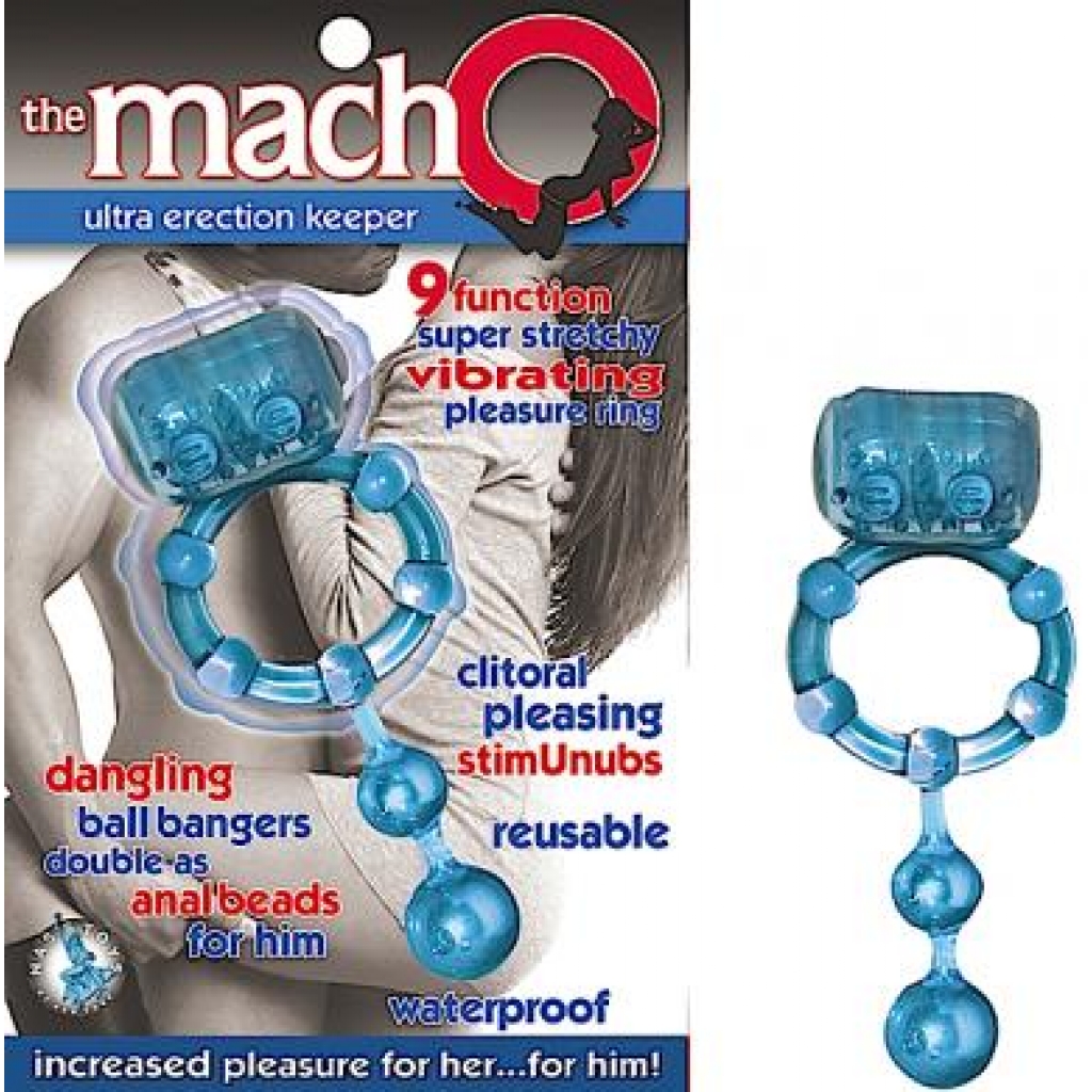 Ultra Erection Keeper Blue Cock Ring - Nasstoys