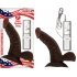 All American Whopper Vibrating Dong, Balls 7 Inches Brown - Nasstoys