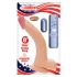 All American Whopper 8 inches Curved Vibrating Dong, Balls Beige - Nasstoys