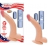 All American Whopper 8 inches Curved Vibrating Dong, Balls Beige - Nasstoys