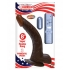 All American Whopper 8 inches Curved Vibrating Dong, Balls Brown - Nasstoys