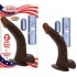All American Whopper 8 inches Curved Vibrating Dong, Balls Brown - Nasstoys