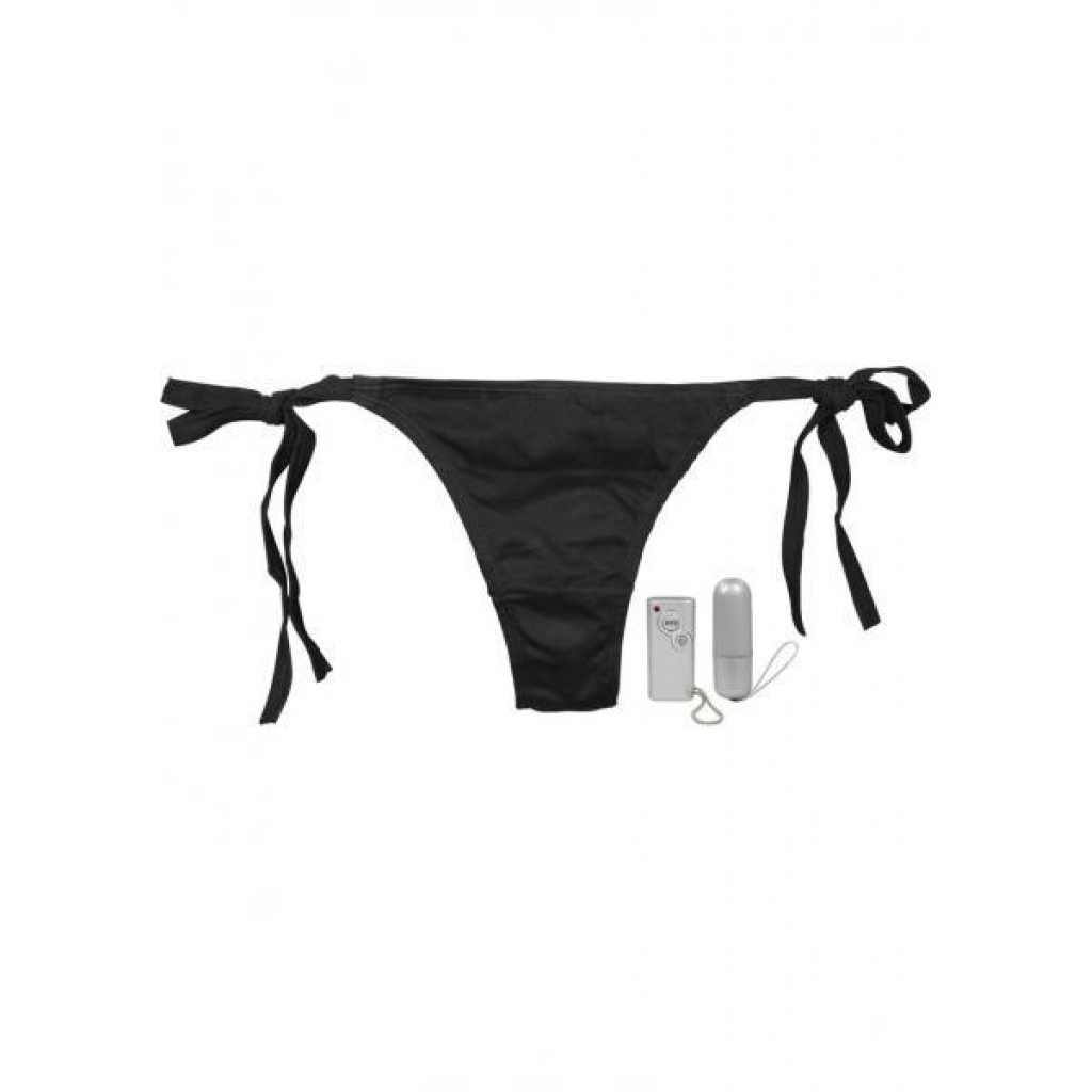 Vibro Panty Bikini 10 Function Remote Control Waterproof O/S - Black - Nasstoys