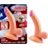 All American 4 inches Curved Dong with Balls Beige - Nasstoys