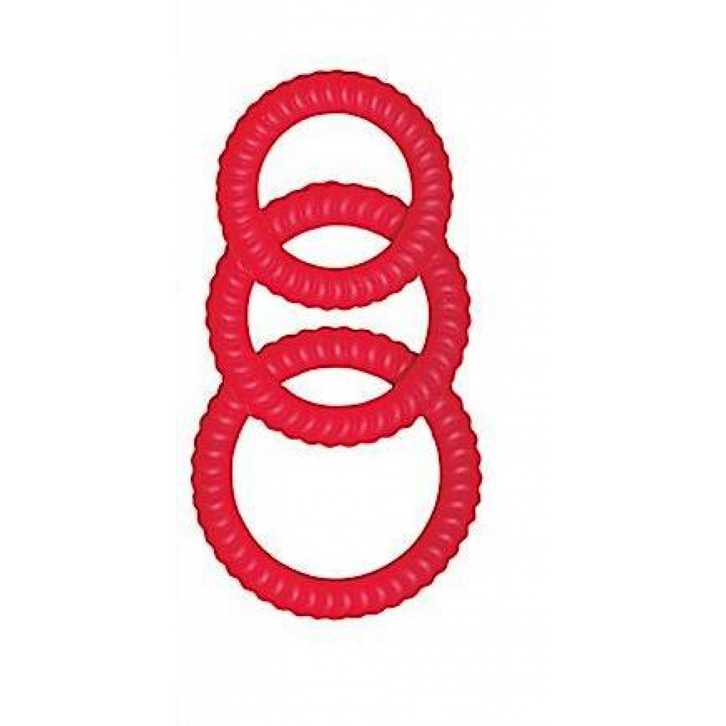 Ultra Cocksweller Silicone Cock Rings Red - Nasstoys