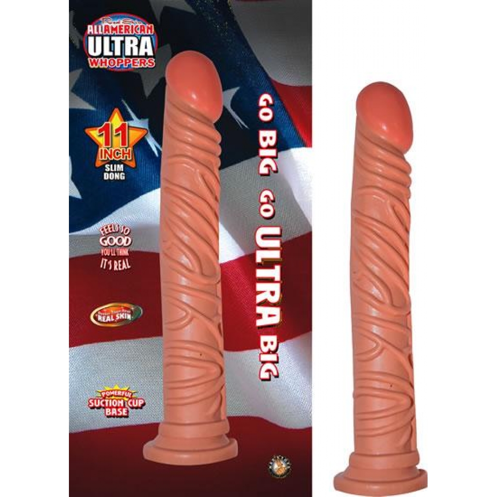 Ultra Whopper 11 inches Slim Dildo Beige - Nasstoys