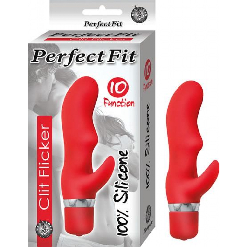 Perfection Fit Clit Flicker Red Vibrator - Nasstoys