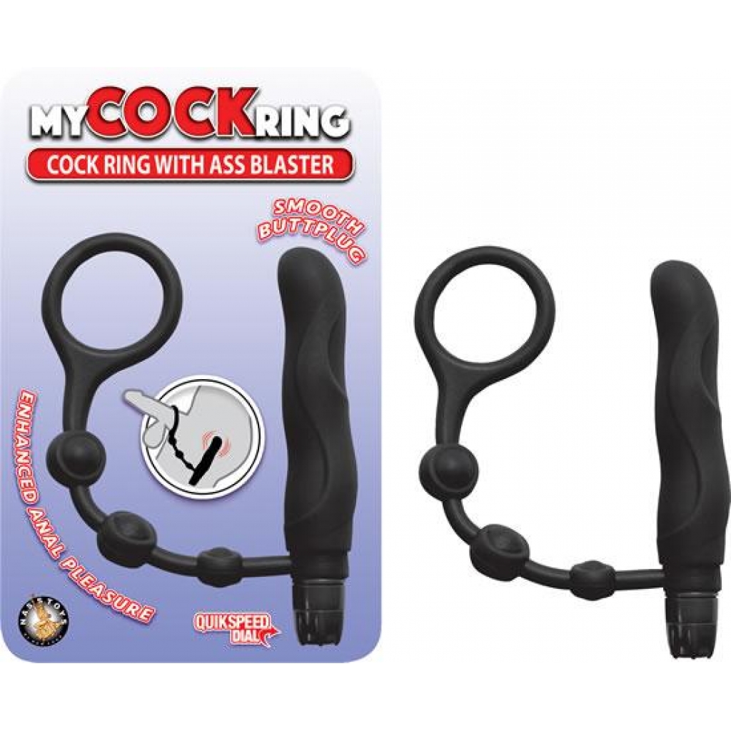 My Cockring With Ass Blaster Black - Nasstoys