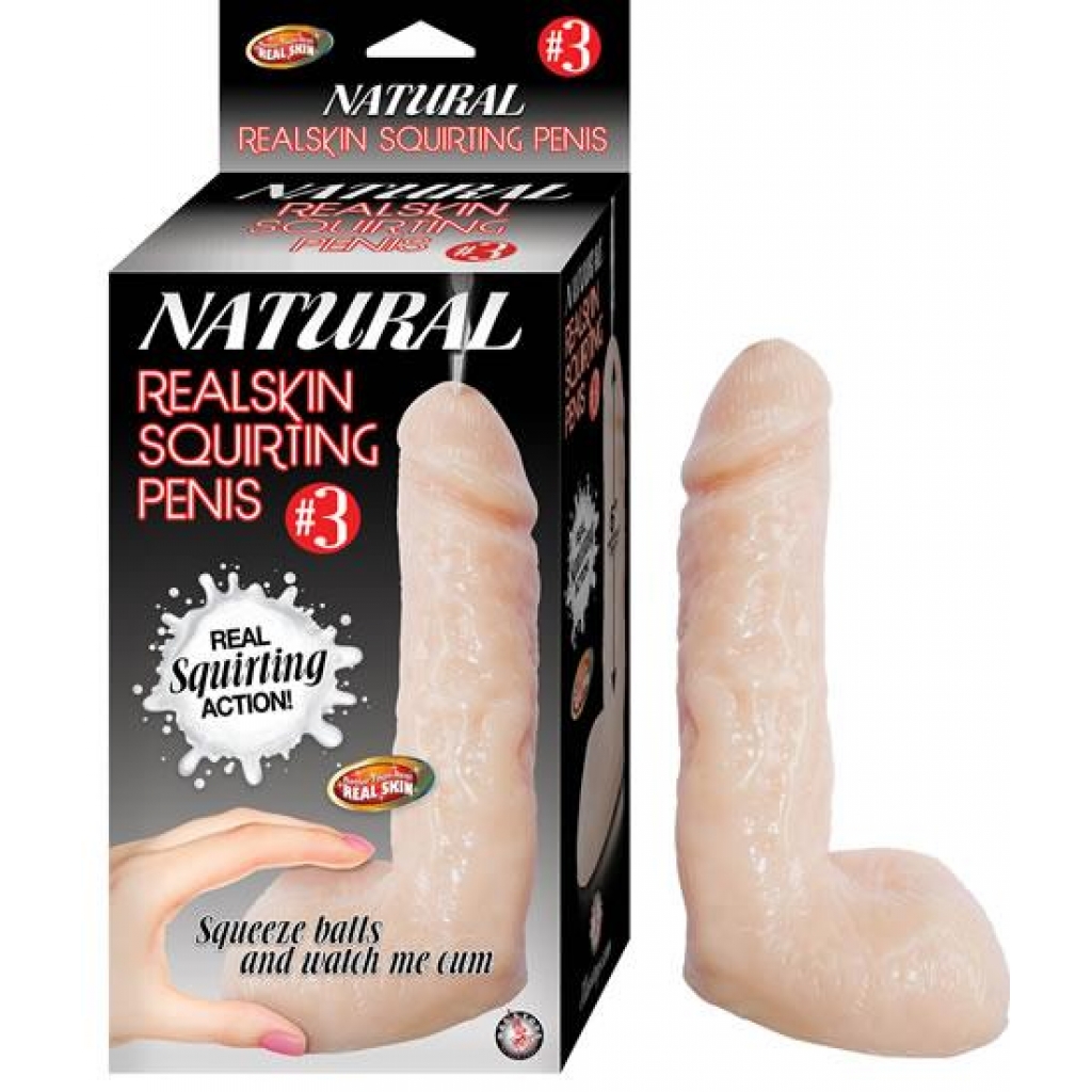 Natural Realskin Squirting Penis 03 7.5 inches Dildo Beige - Nasstoys