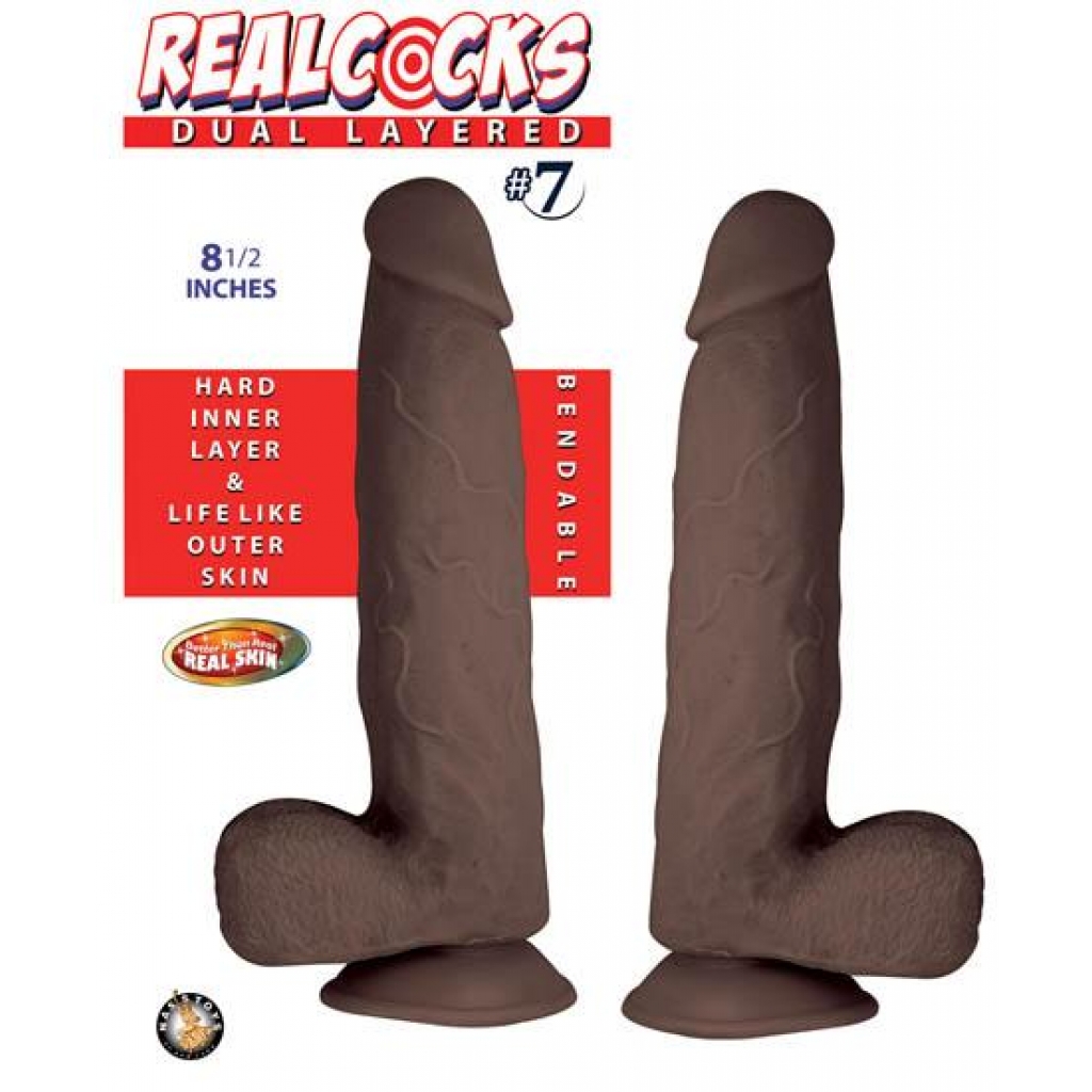 Realcocks Dual Layered #7 Dark Brown Dildo - Nasstoys