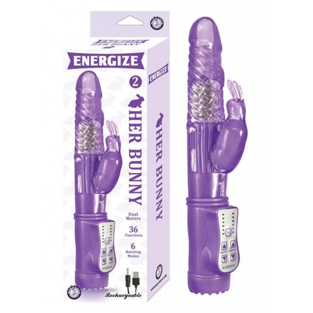 Energize Her Bunny 2 Purple Rabbit Vibrator - Nasstoys