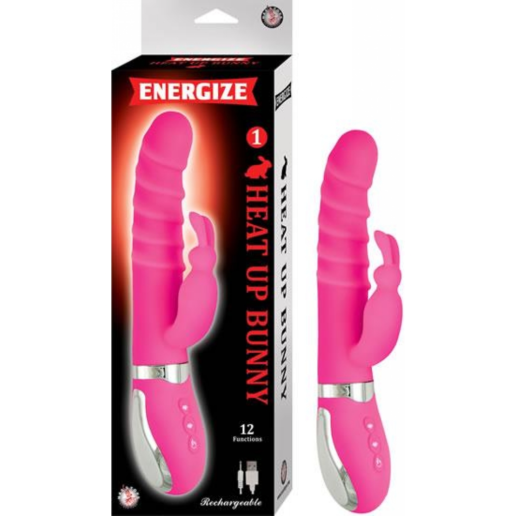 Energize Heat Up Bunny 1 Pink Rabbit Style Vibrator - Nasstoys