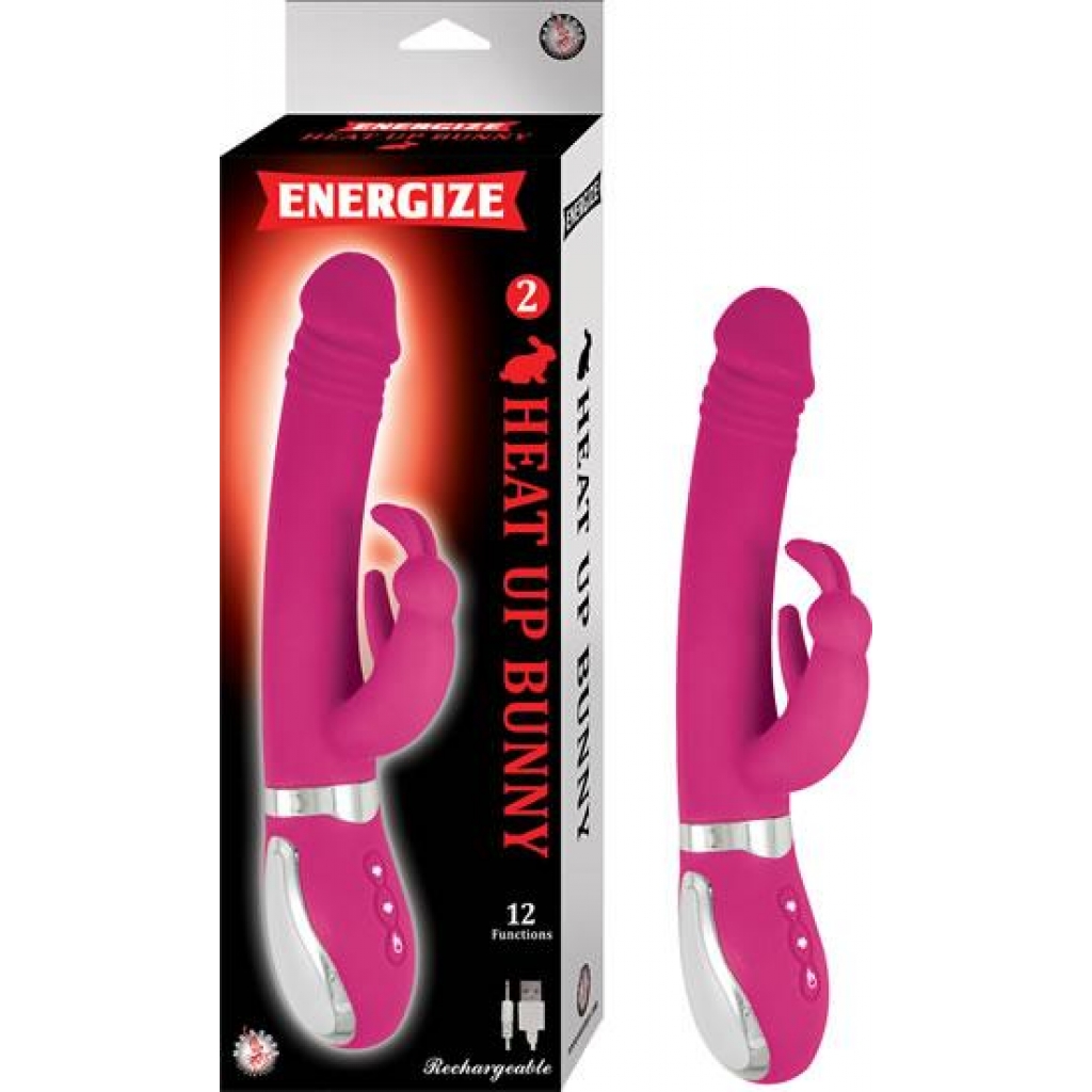 Energize Heat Up Bunny 2 Pink Rabbit Vibrator - Nasstoys